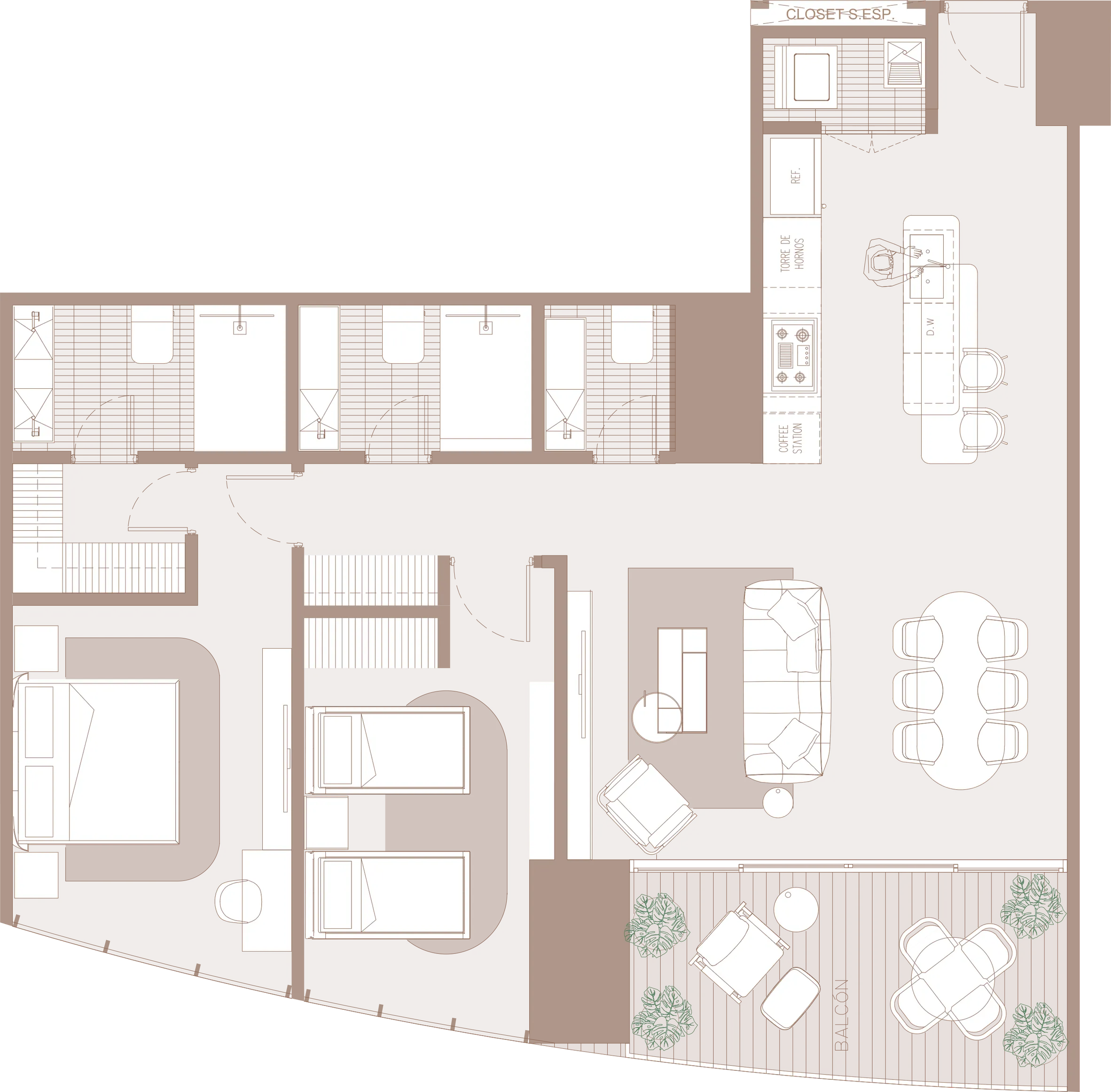 A-E — 125 M floor plan